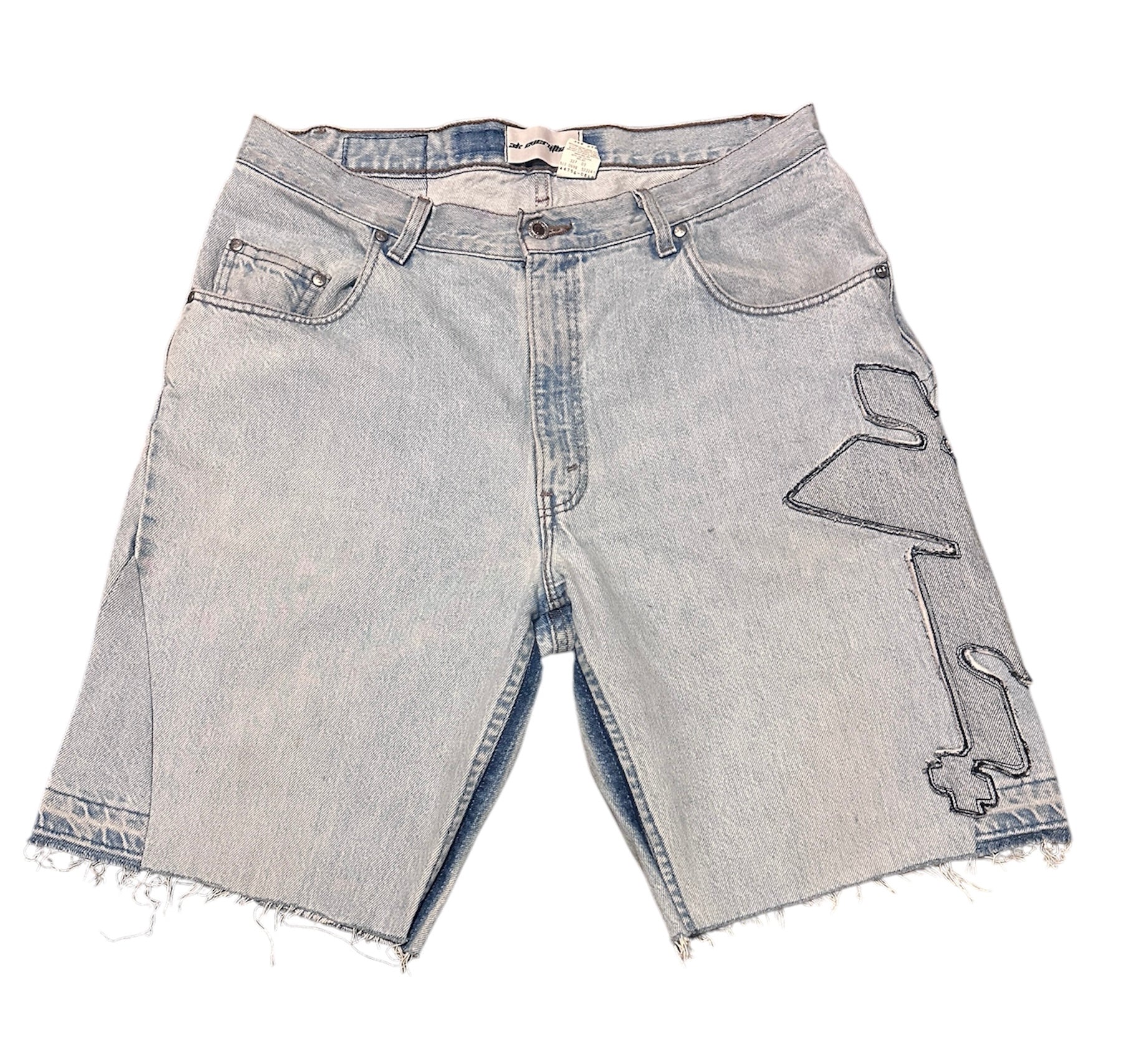 3k Puff Logo Denim Shorts "Light Blue"