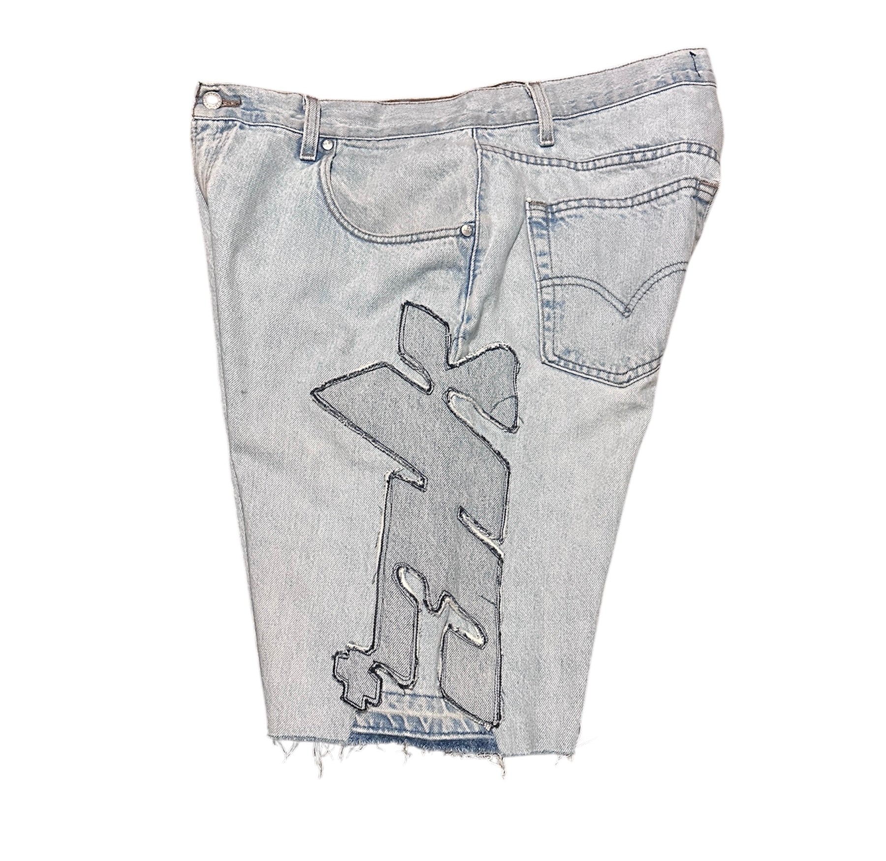 3k Puff Logo Denim Shorts "Light Blue"