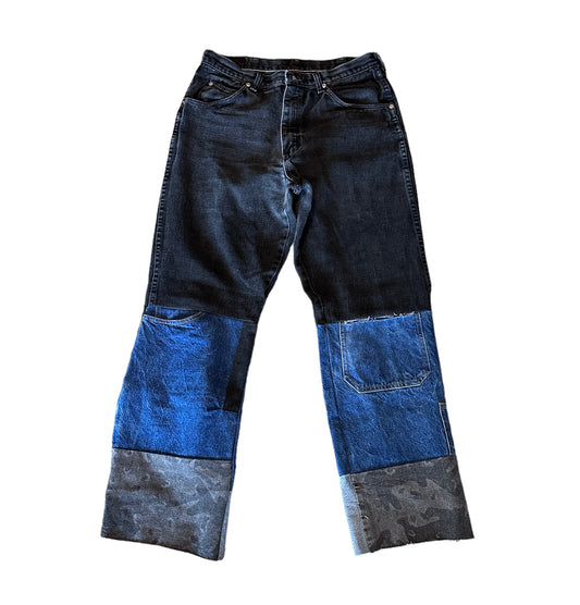 3k Patchwork Jeans (Blk/Blue/Gry)