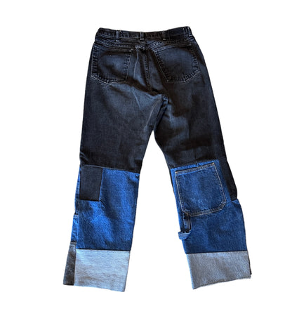 3k Patchwork Jeans (Blk/Blue/Gry)