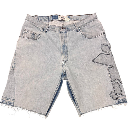 3k Puff Logo Denim Shorts "Light Blue"