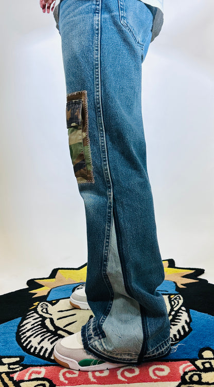 3k Flare Jeans (Blue/Camo)